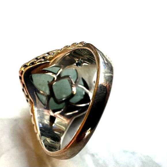 Clyde Duneier Sterling Silver Milky Aquamarine Ring - Picture 9 of 10